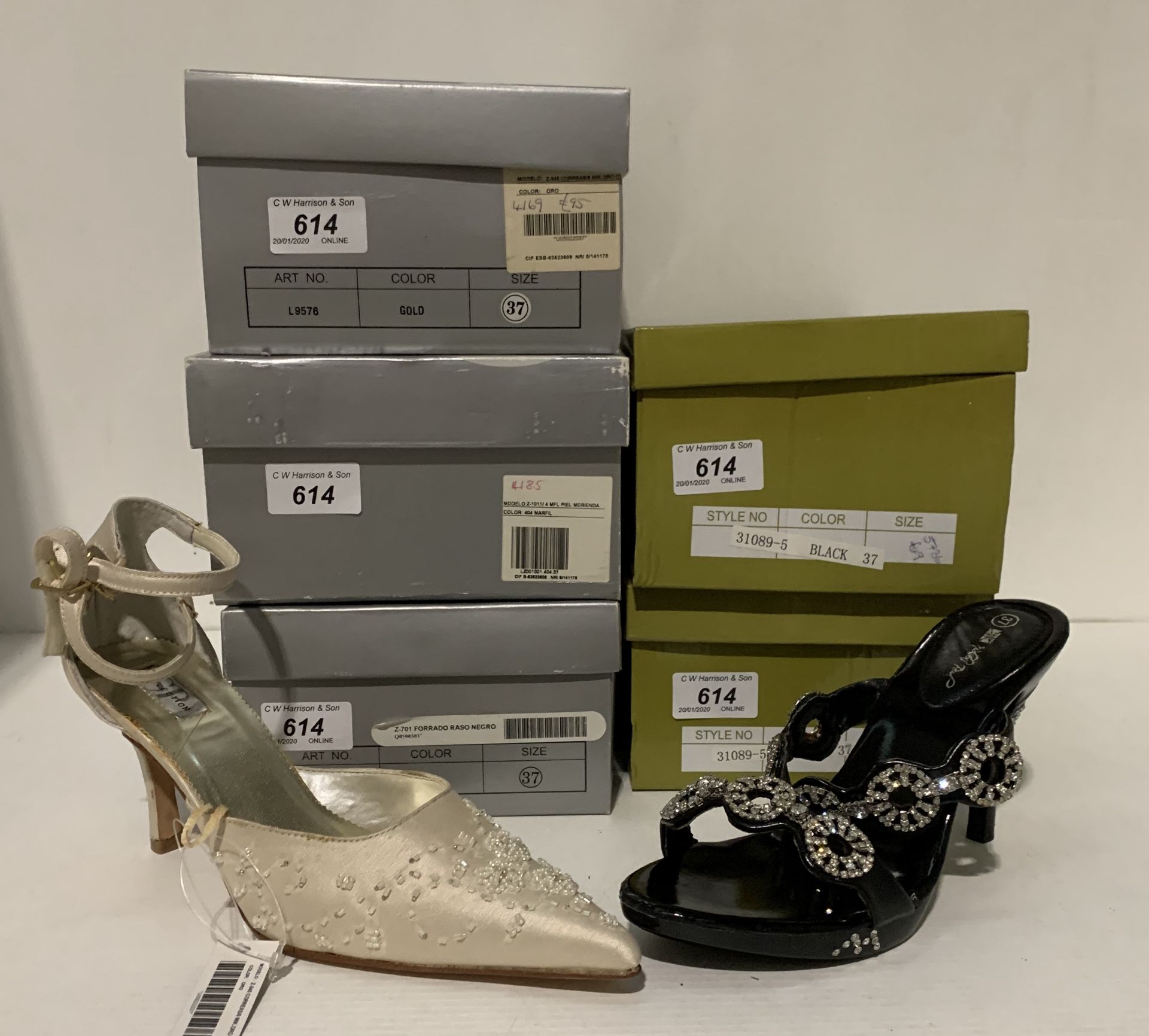 5 x pairs of bridal shoes by SP Collection & Nicholas Reid- size 37