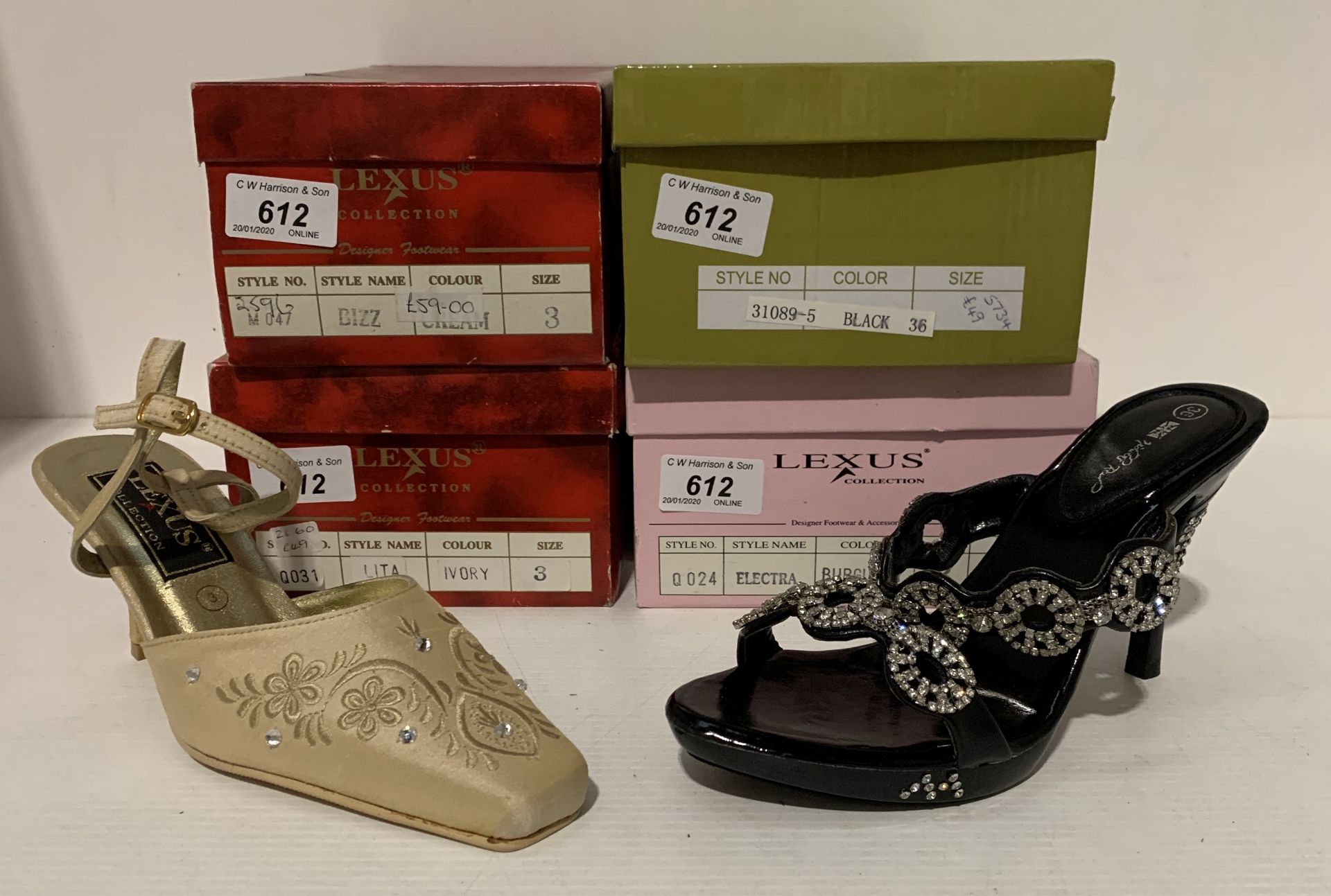 4 x pairs of children's bridesmaid shoes by Lexus Collection & Nicholas Reid - size 3/36