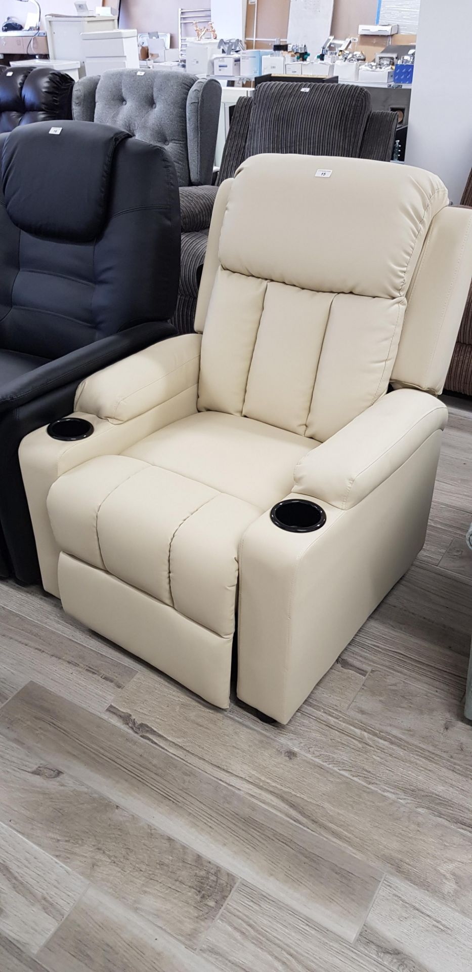 Cream manual recliner chair