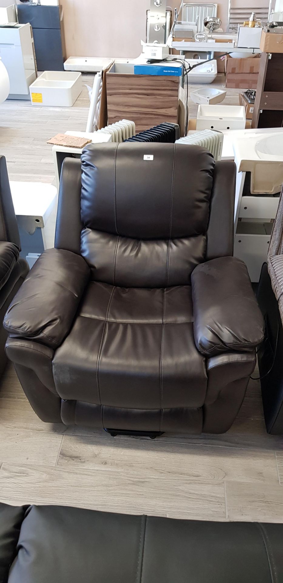 Brown electric recliner chair