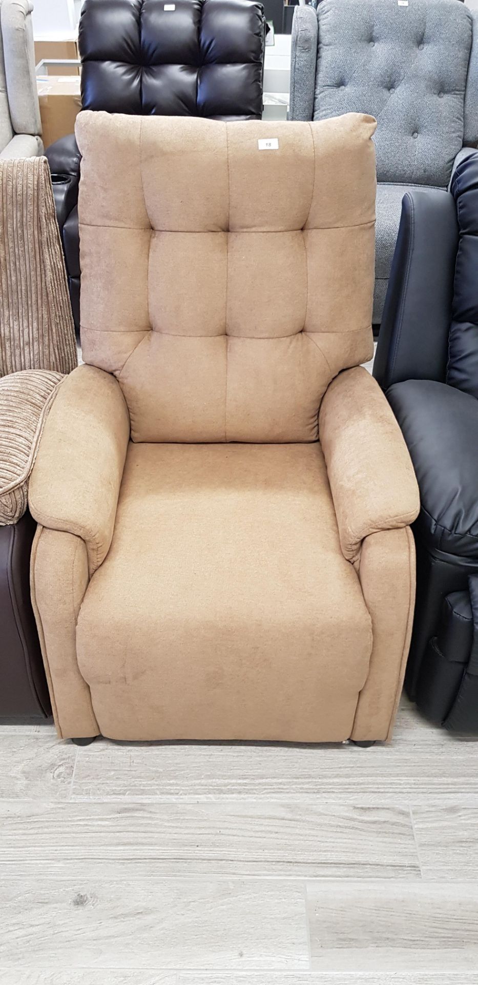 Traditional fawn high seat manual recliner chair