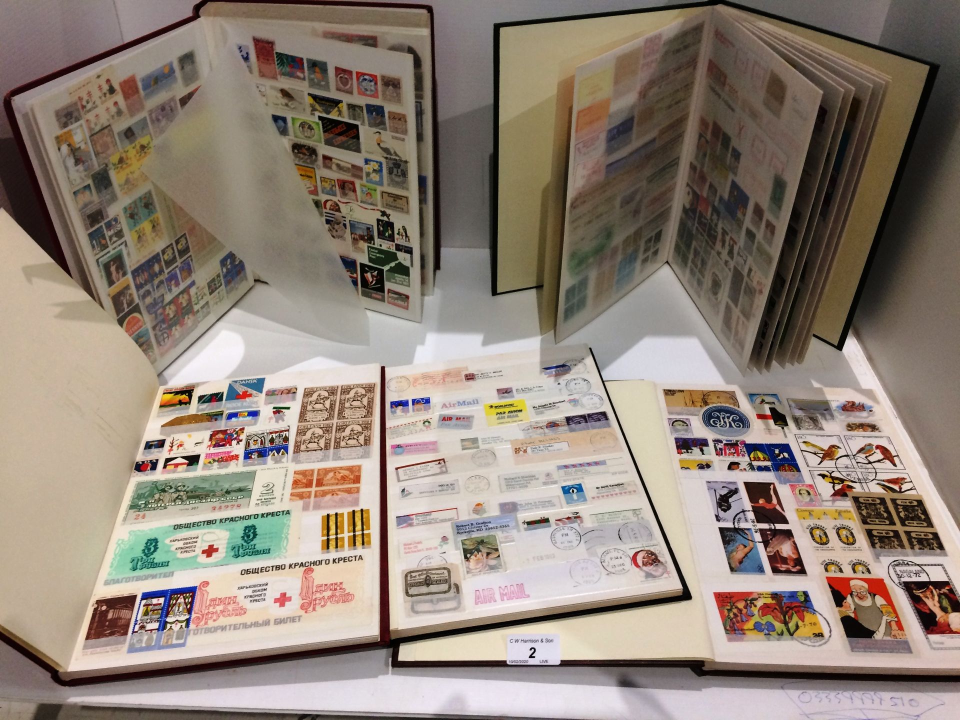 Five stamp albums containing 20th Century world stamps - America, Europe etc.