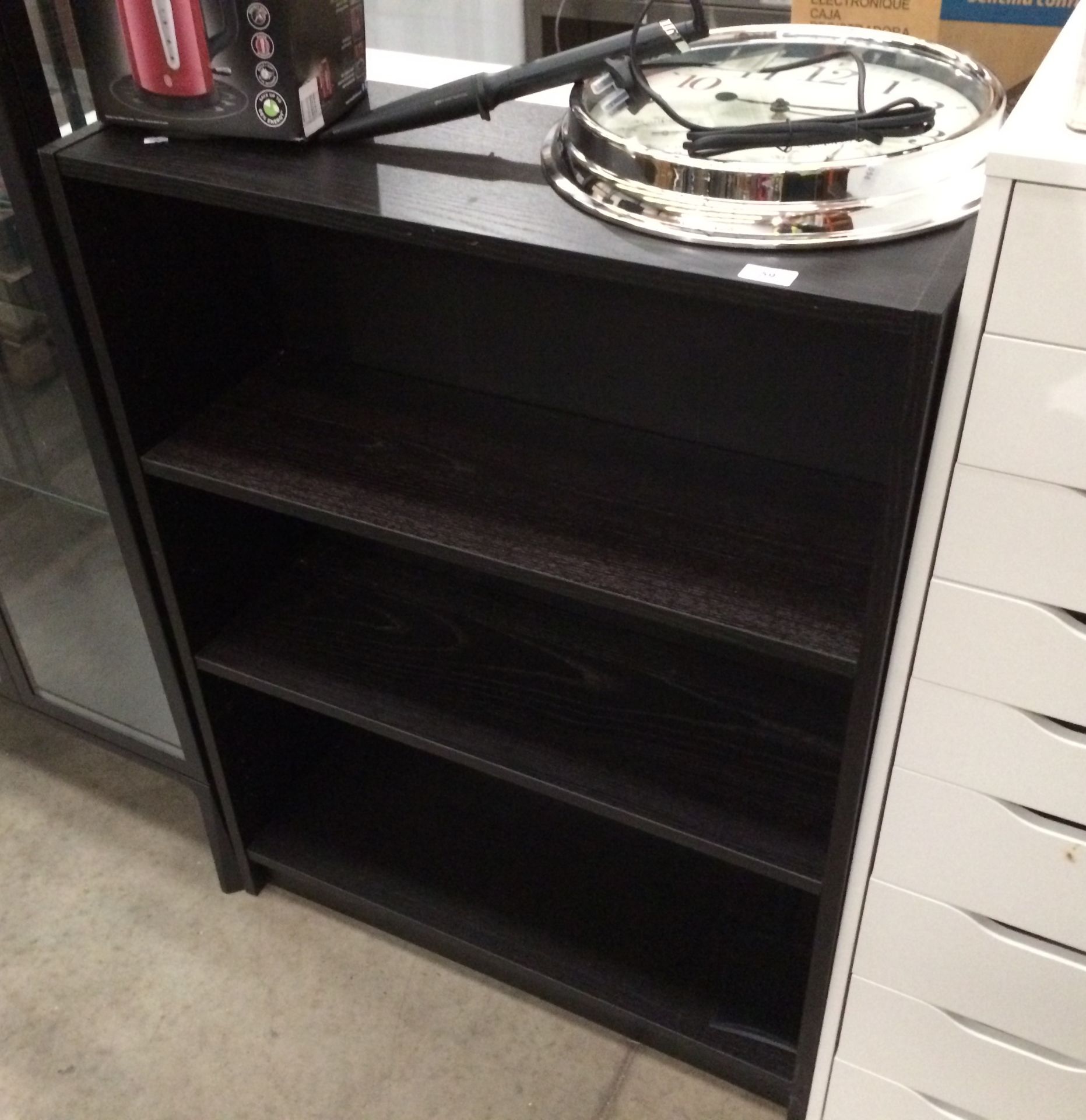 Ikea three shelf bookcase in black