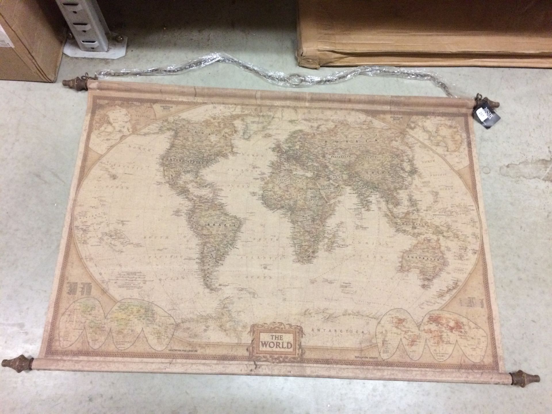 Vintage World Map Wall Decor - Image 2 of 2