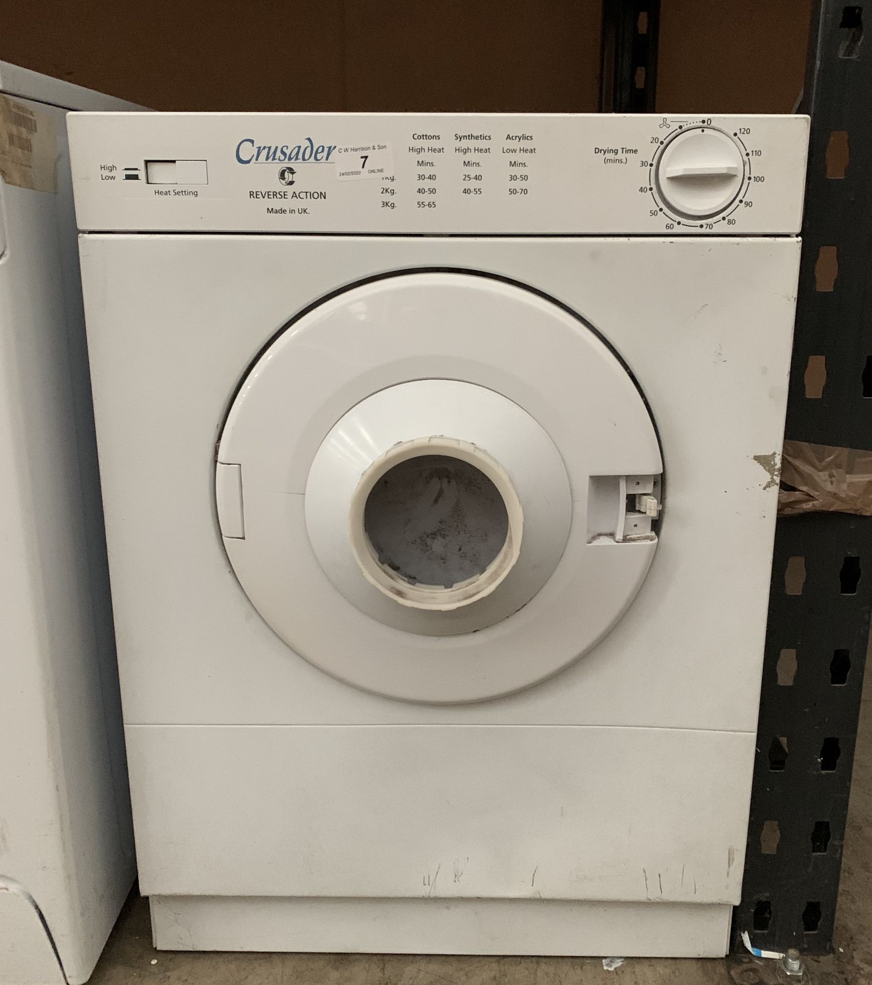 Crusader reverse action tumble drier (ha