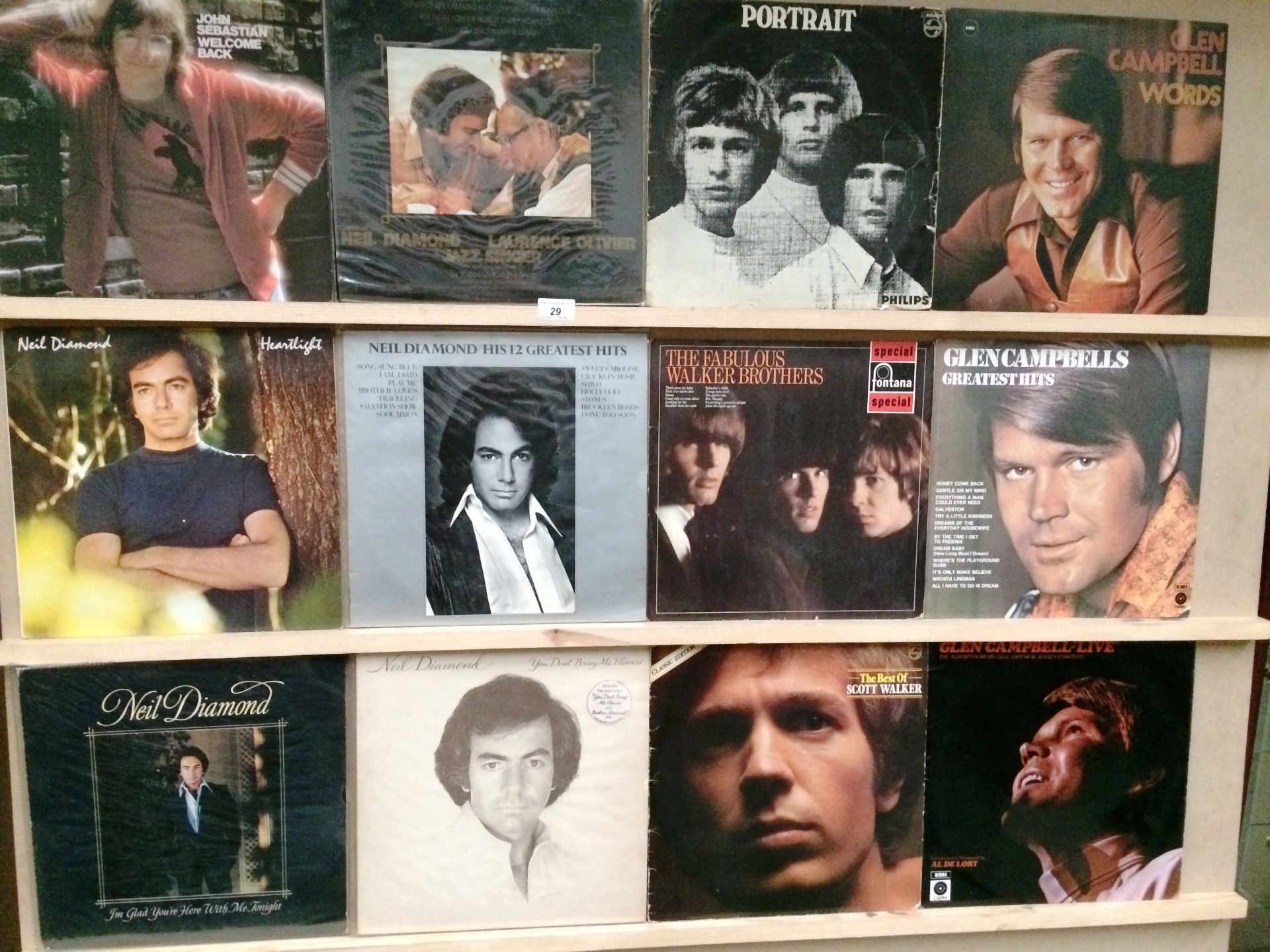 12 LP's - Neil Diamond, Glen Campbell, The Walker Brothers etc.