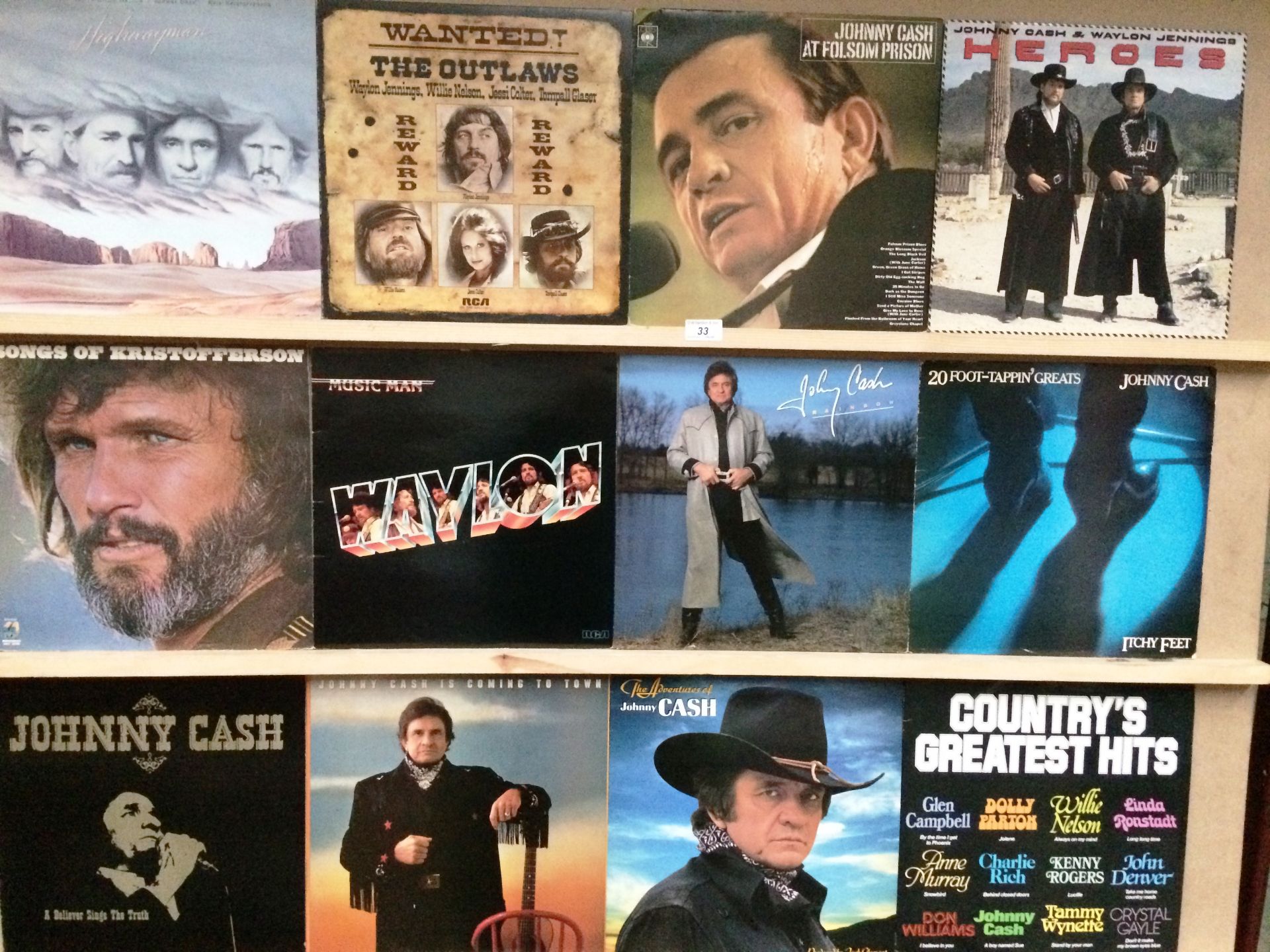 12 LP's - mainly Johnny Cash and Country