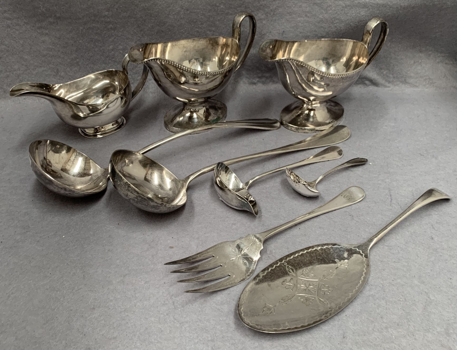 Three silver plated sauce boats, - Image 2 of 2
