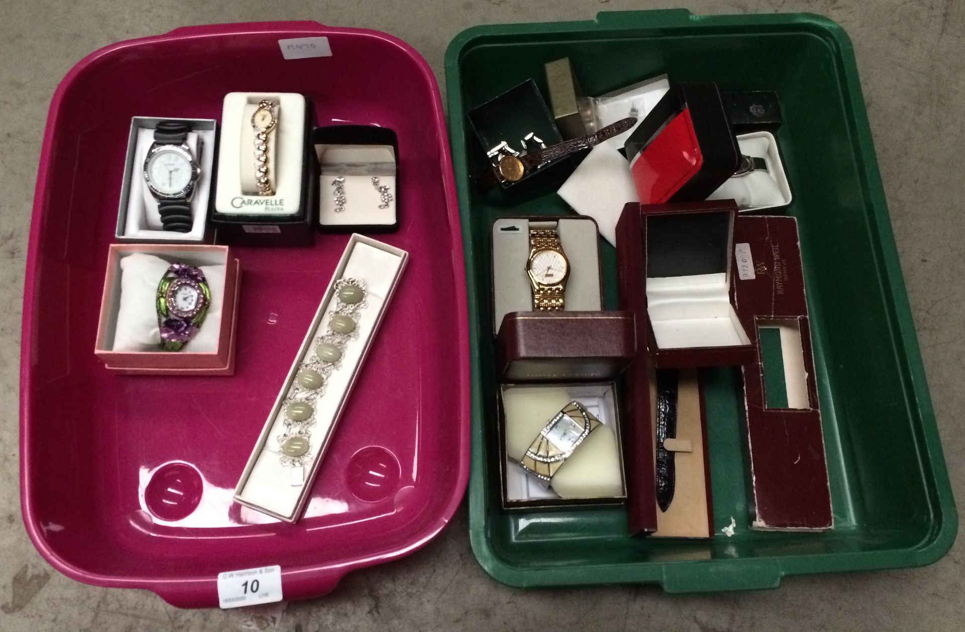 Contents to two trays - ladies and gentlemen's watches by Citron,