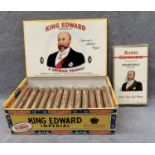 37 King Edward Imperial cigars in presentation box and a packet of five King Edward Invincible