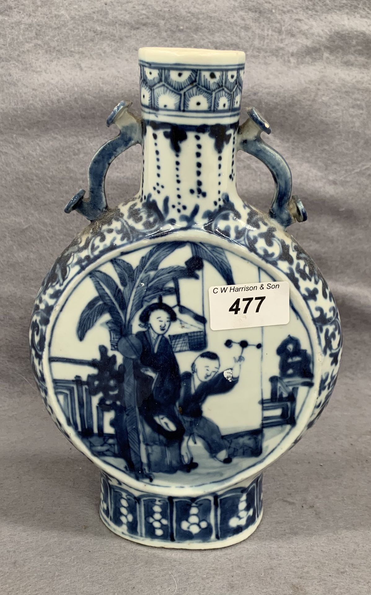 A blue patterned Chinese moon flask, - Image 4 of 15