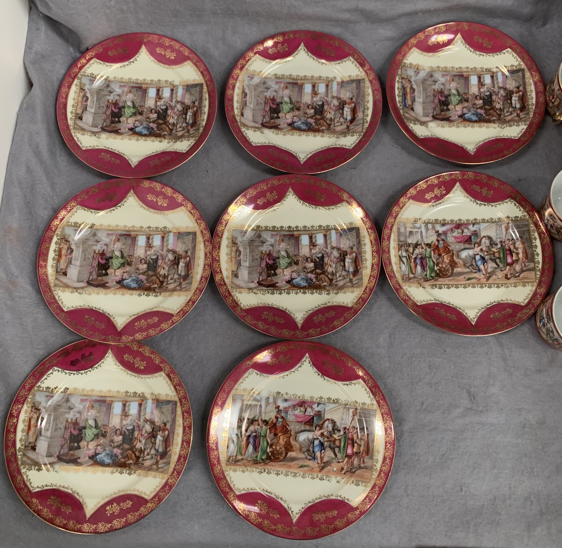 Contents to tray - Czechoslovakian red patterned tea service, ornaments, etc. - Image 7 of 12