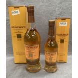 A 70cl bottle and a 35cl bottle of Glenmorangie Highland Single Malt Scotch Whisky, aged 10 years,