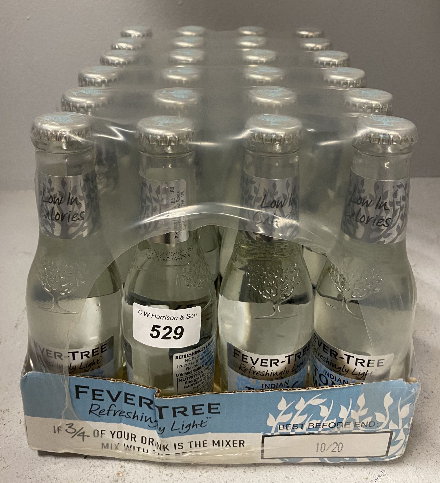 48 x 200ml bottles of Fever Tree Indian Tonic Water