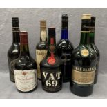 A 1 litre bottle of Three Barrels Pale Old French Brandy,