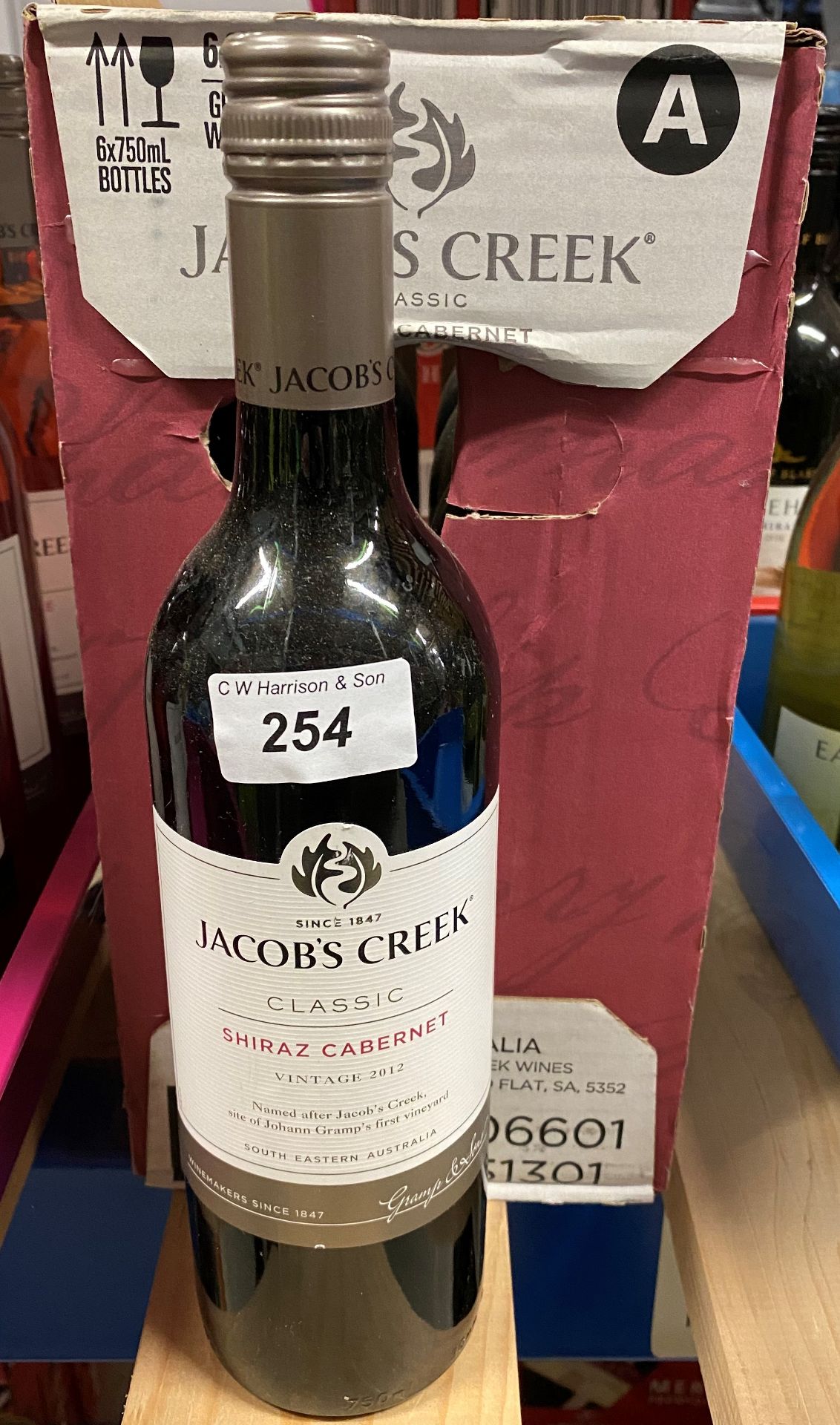 6 x 750ml bottles of Jacob's Creek Shiraz Cabernet (2012)