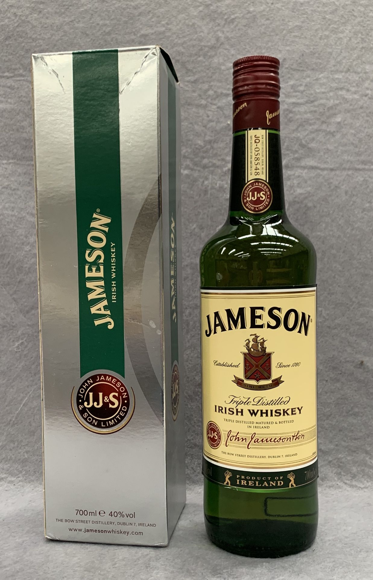 A 700ml bottle of Jameson Irish Whiskey in presentation box