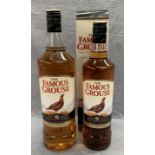 A 1 litre bottle of Famous Grouse Finest Scotch Whisky and a 75cl bottle of Famous Grouse Finest