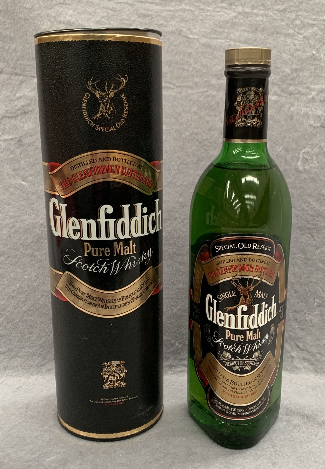 A 75cl bottle of Glenfiddich Special Old Reserve Pure Malt Scotch Whisky in presentation tube