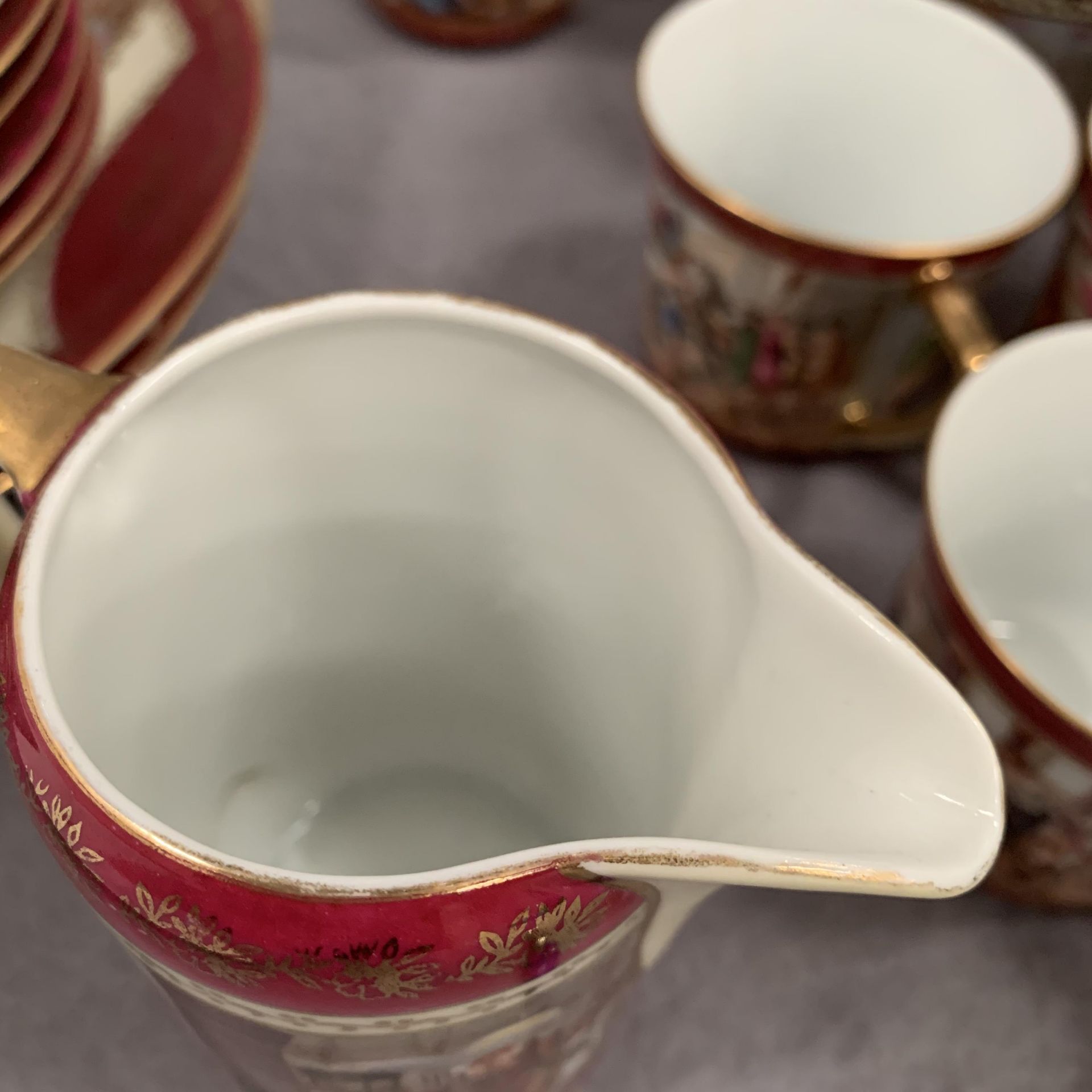 Contents to tray - Czechoslovakian red patterned tea service, ornaments, etc. - Image 5 of 12