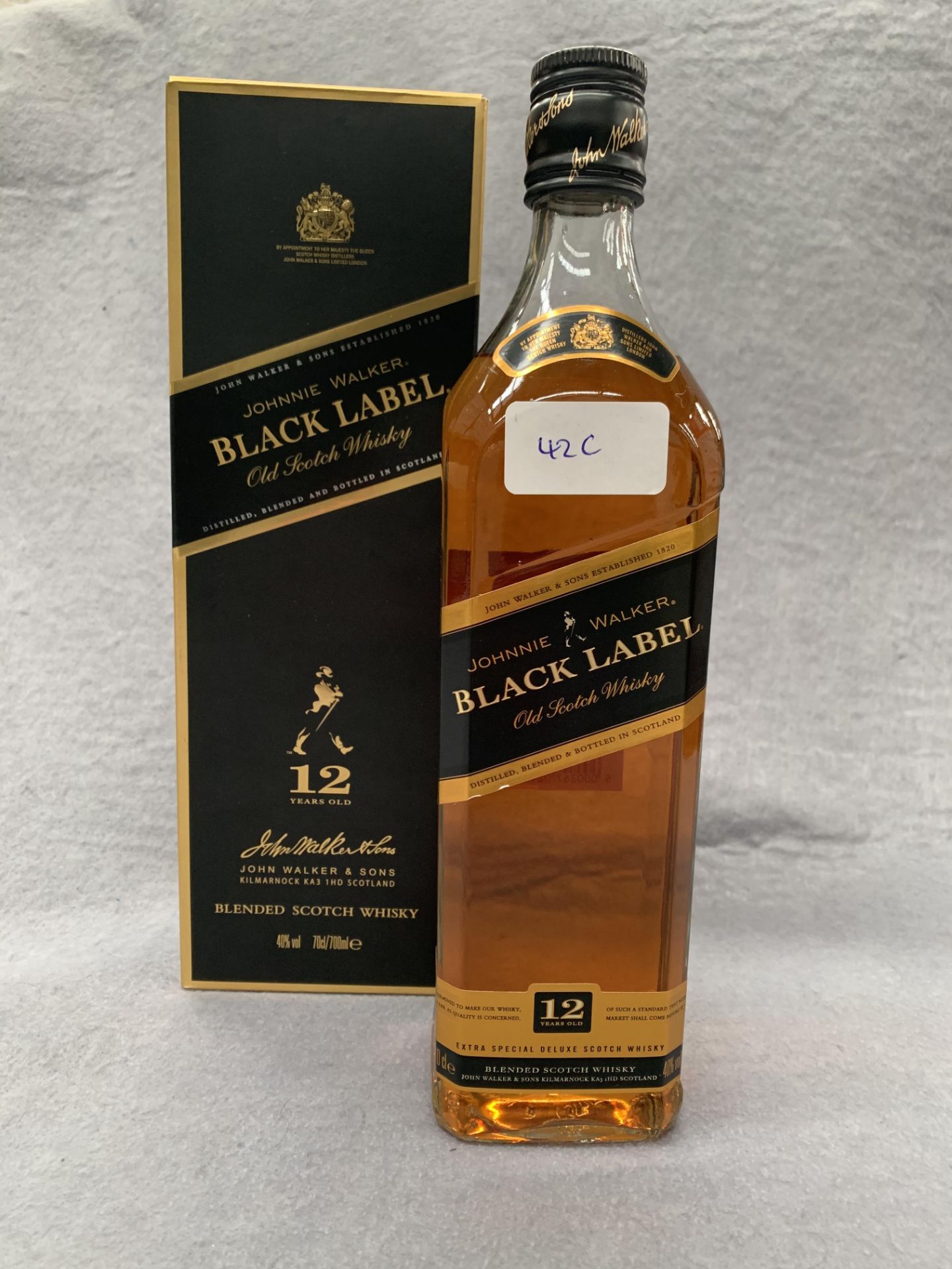 A 70cl bottle of Johnnie Walker Black Label 12 years old blended Scotch Whisky complete with