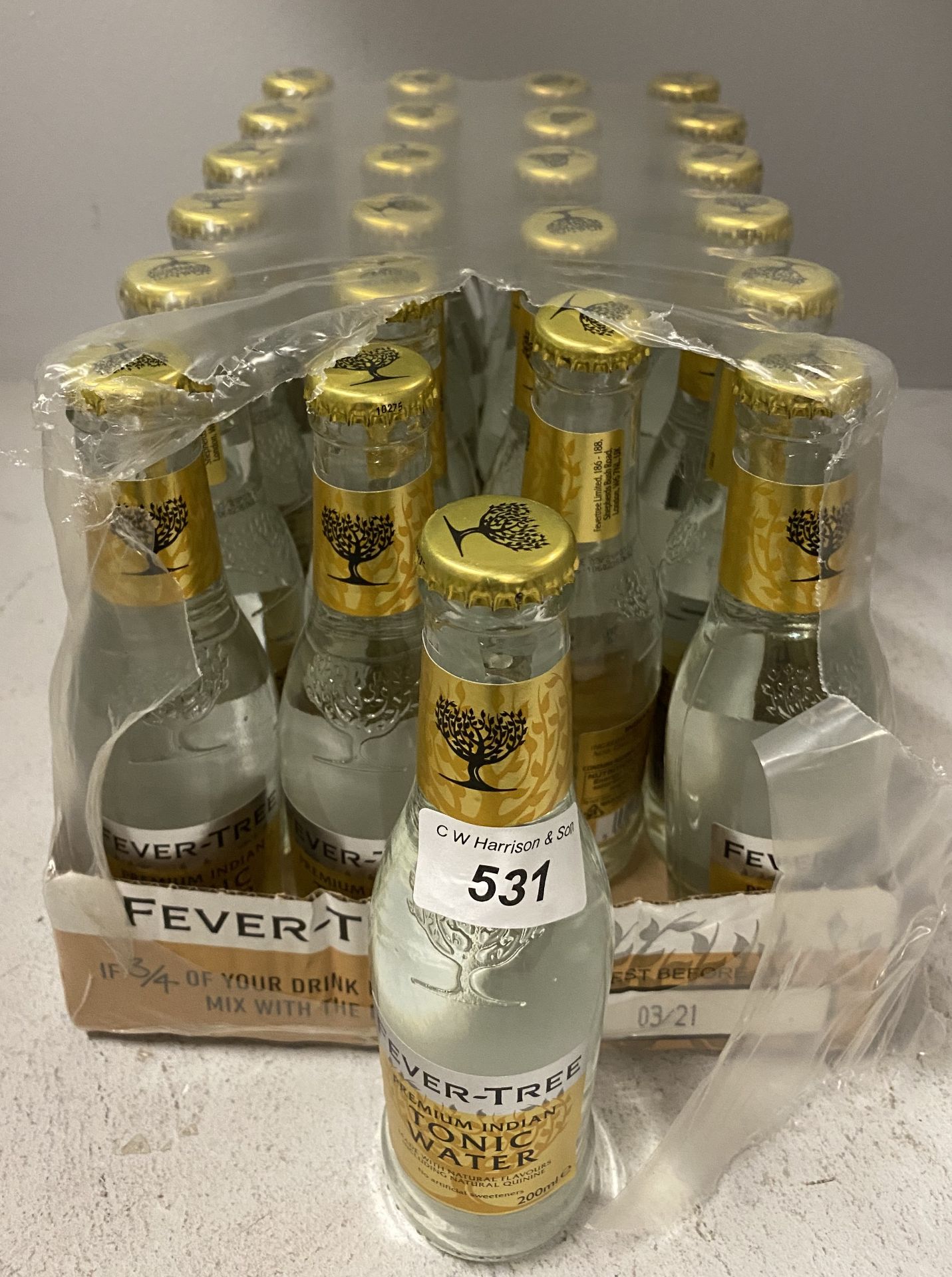 48 x 200ml bottles of Fever Tree Premium Indian Tonic Water