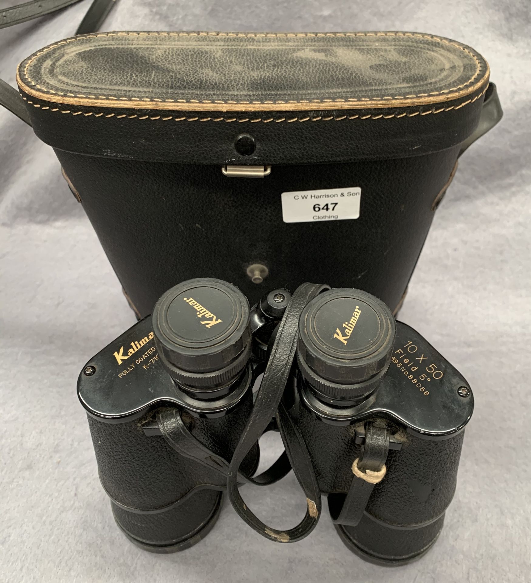 A pair of Kalimar K-700 10x50 field binoculars in case