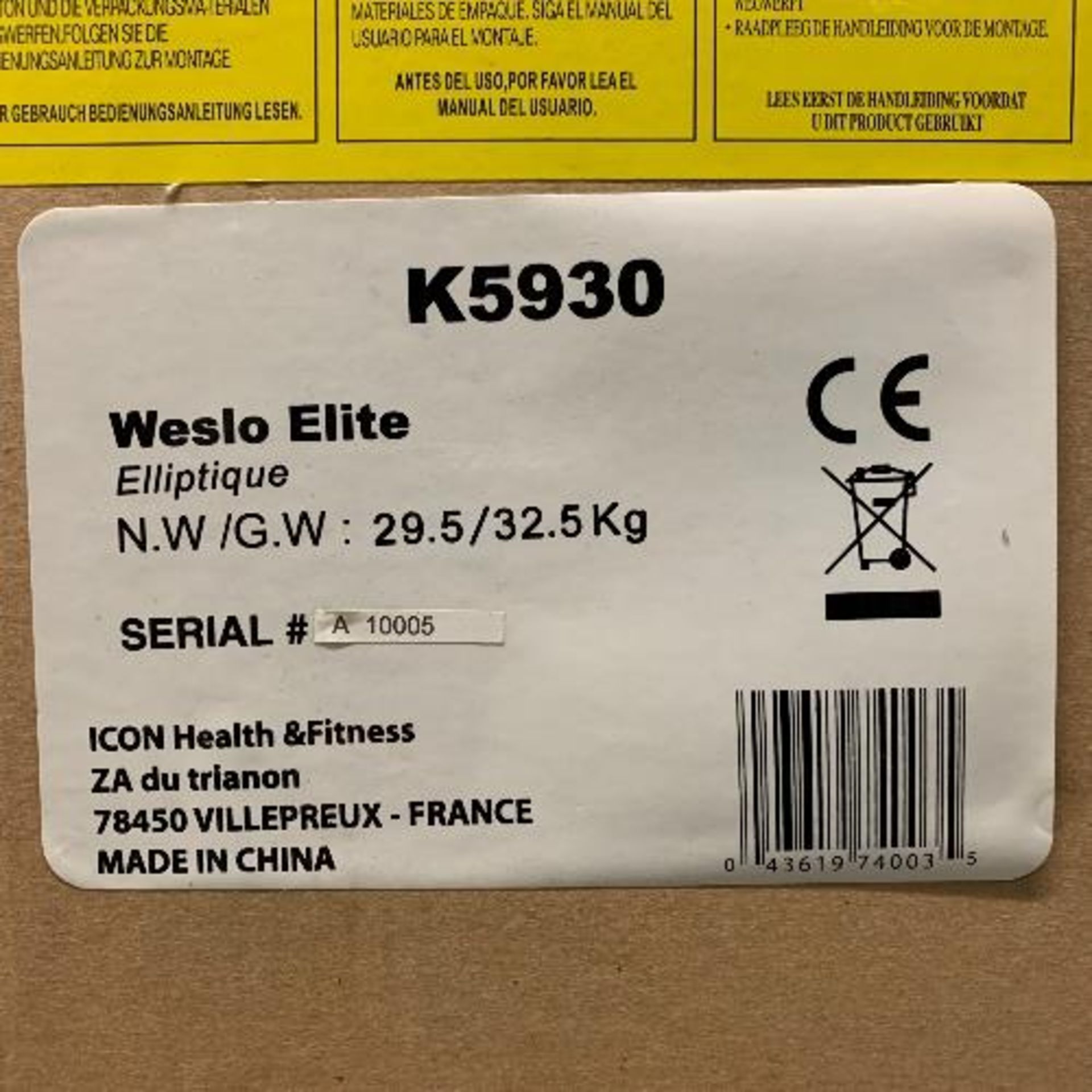 Weslo Easy Fit K5930 exercise bike - Image 2 of 2