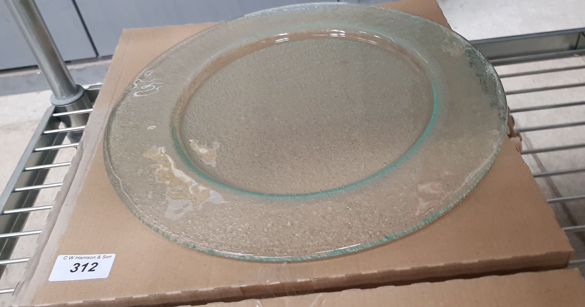 2 X REVOL GLASS SERVING CHARGER PLATES
