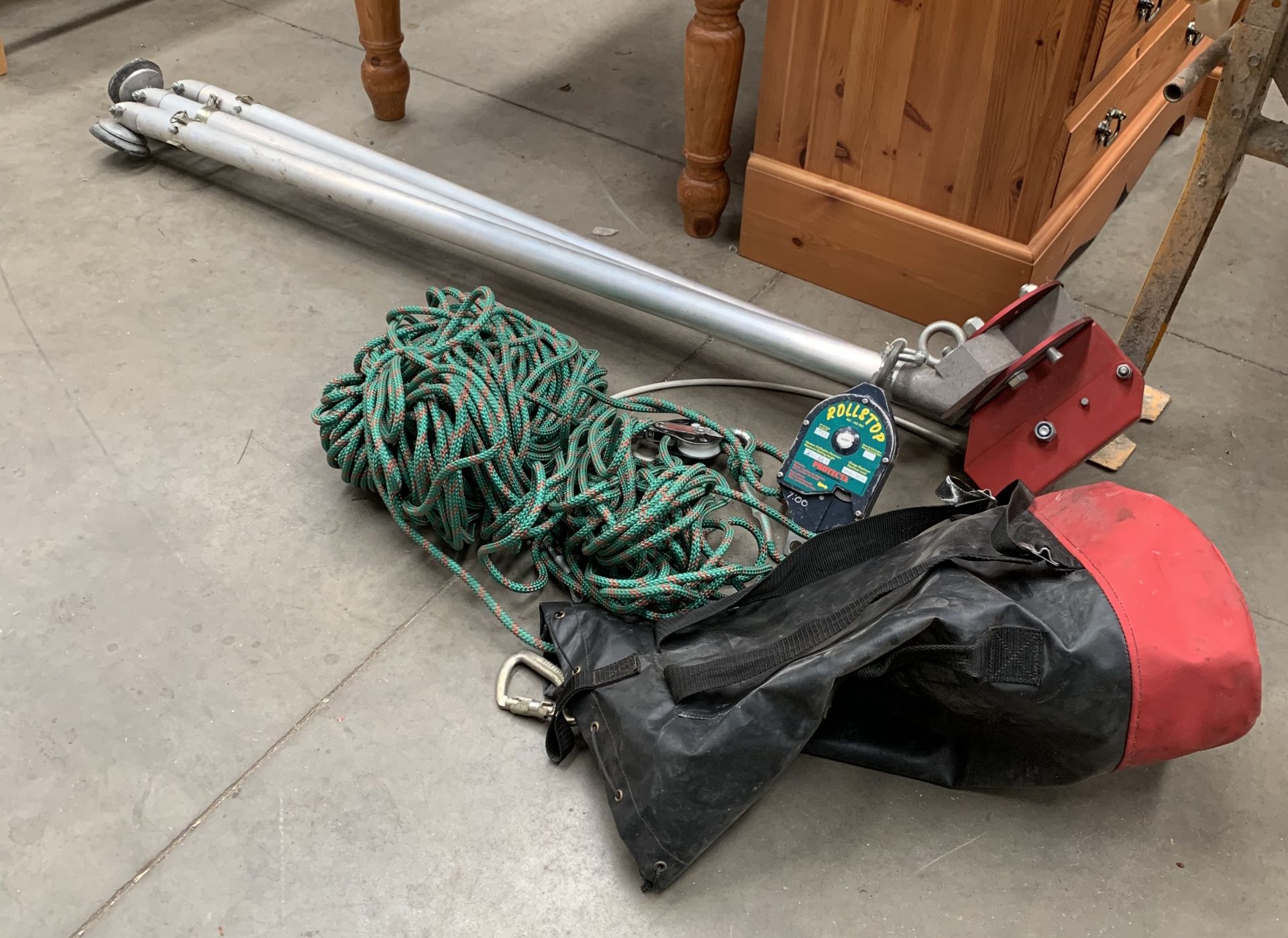 A winch harness for manhole inspections by Rolstop, serial no.