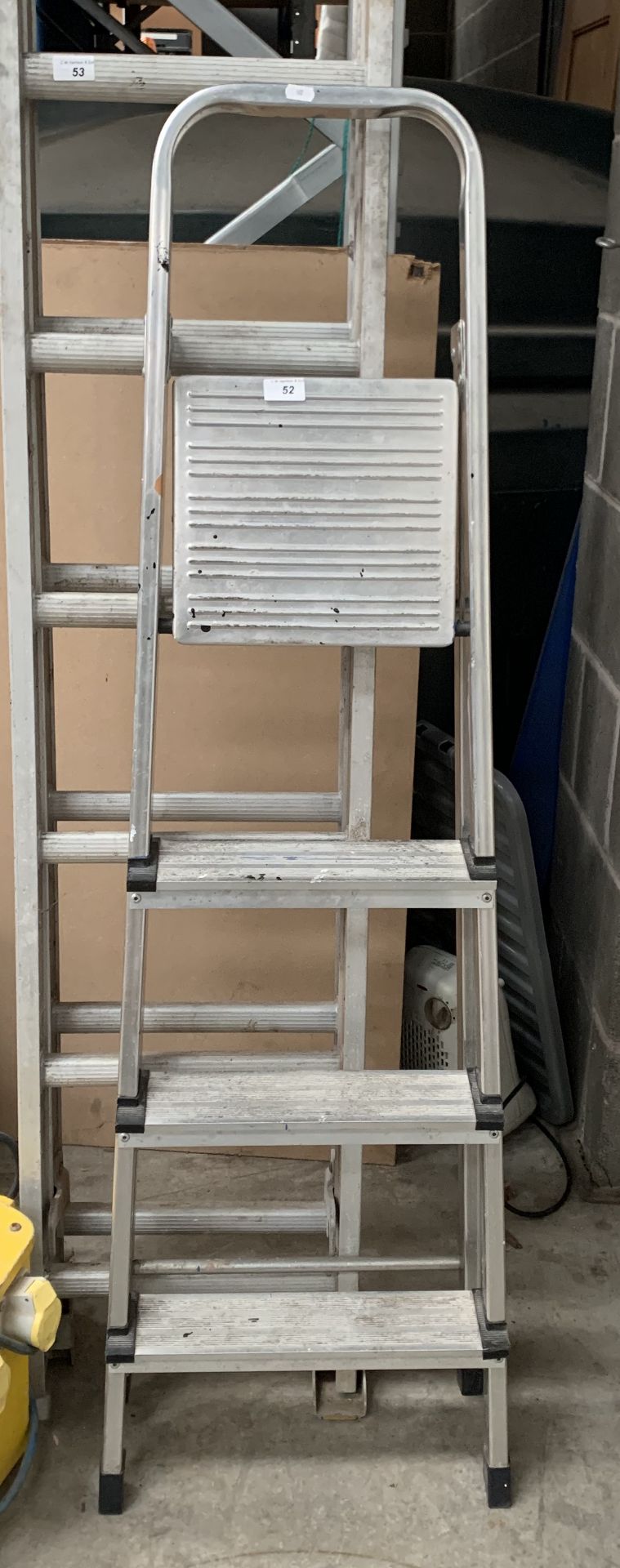 A pair of Timballoy aluminium three step stepladders