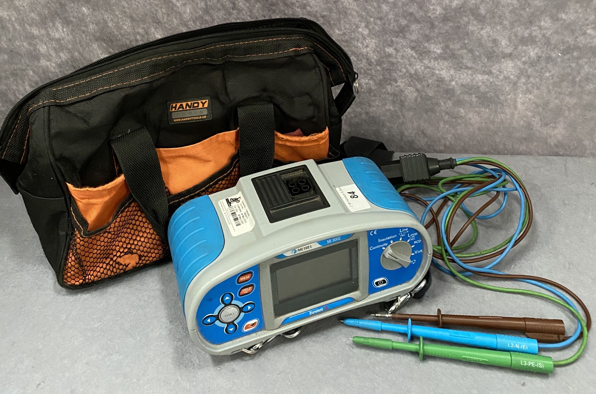 A Metrel MI3002 Eurotest DL multifunction tester c/w leads,