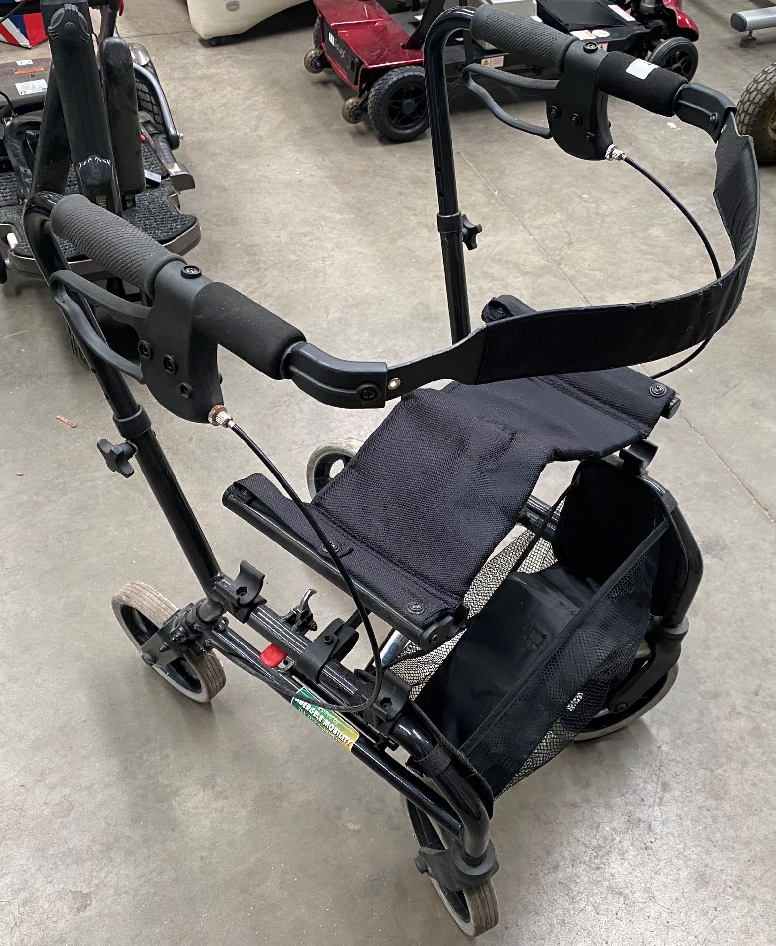 A Z-Tec Mobility folding four wheel walking aid, max uder weight 100kg, serial no.