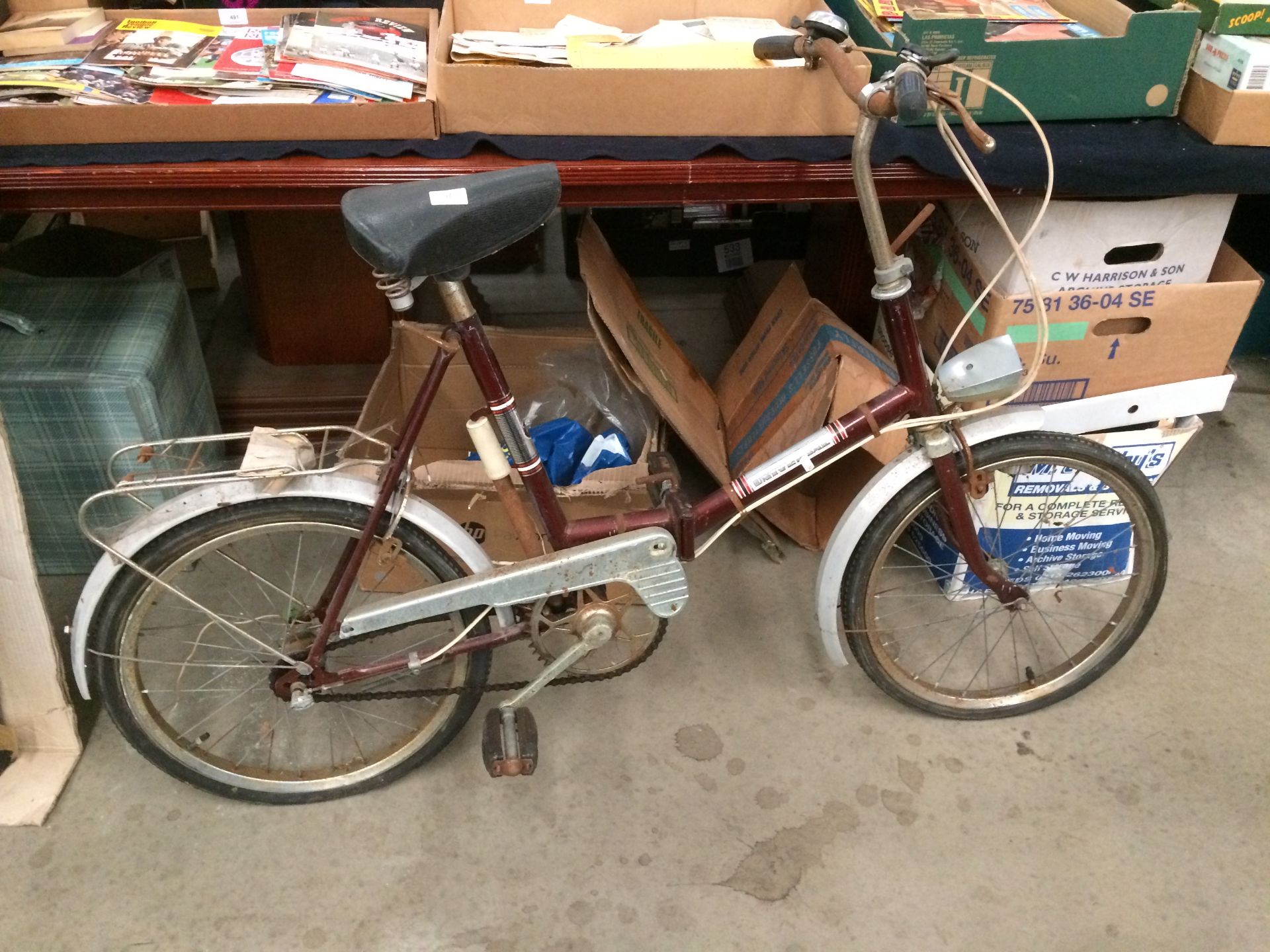 A vintage Universal folding bicycle