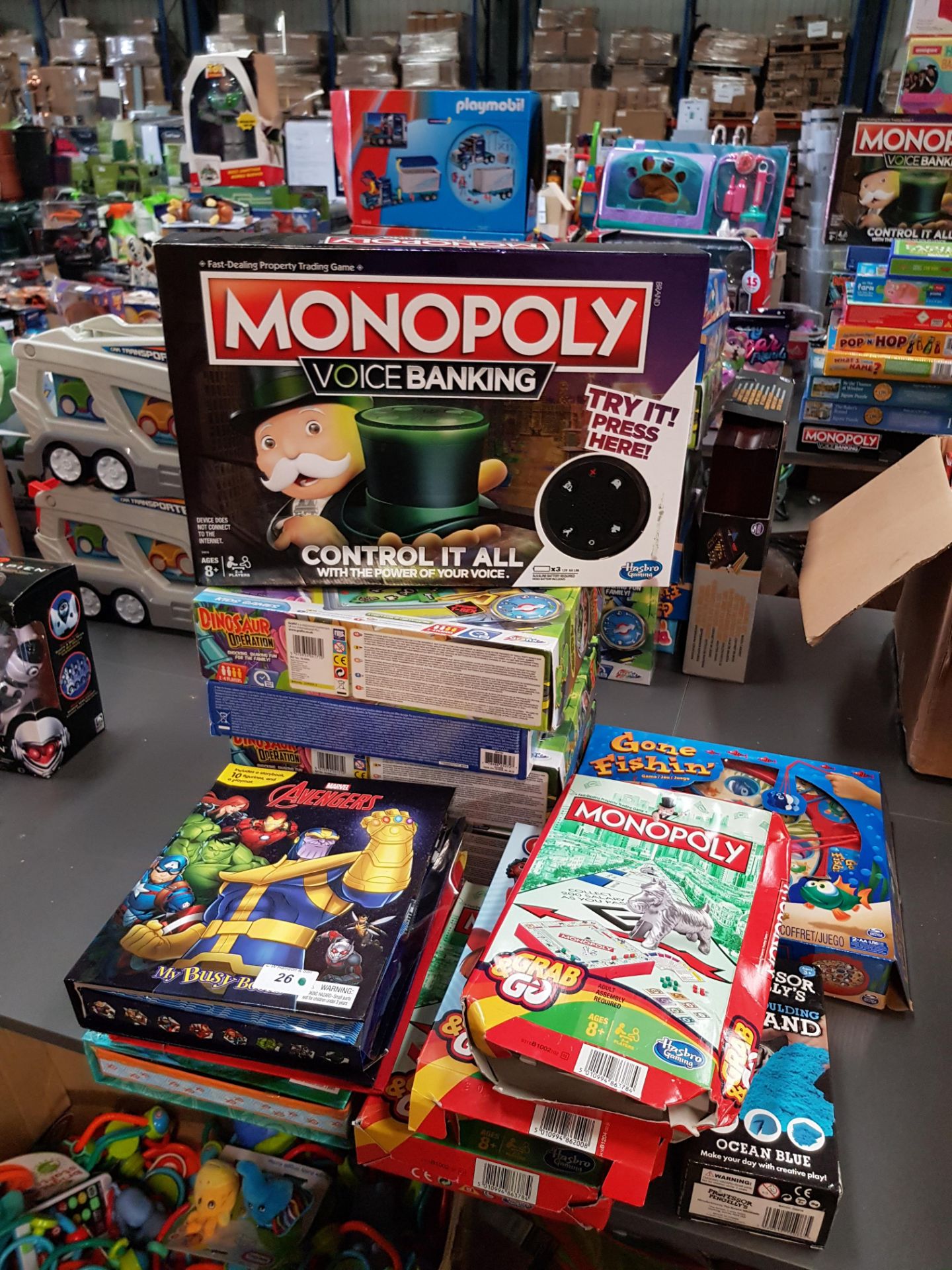 MIXED KIDS GAMES / BOOKS TO INC MONOPOLY VOICE BANKING & AVENGERS BUSY BOOK