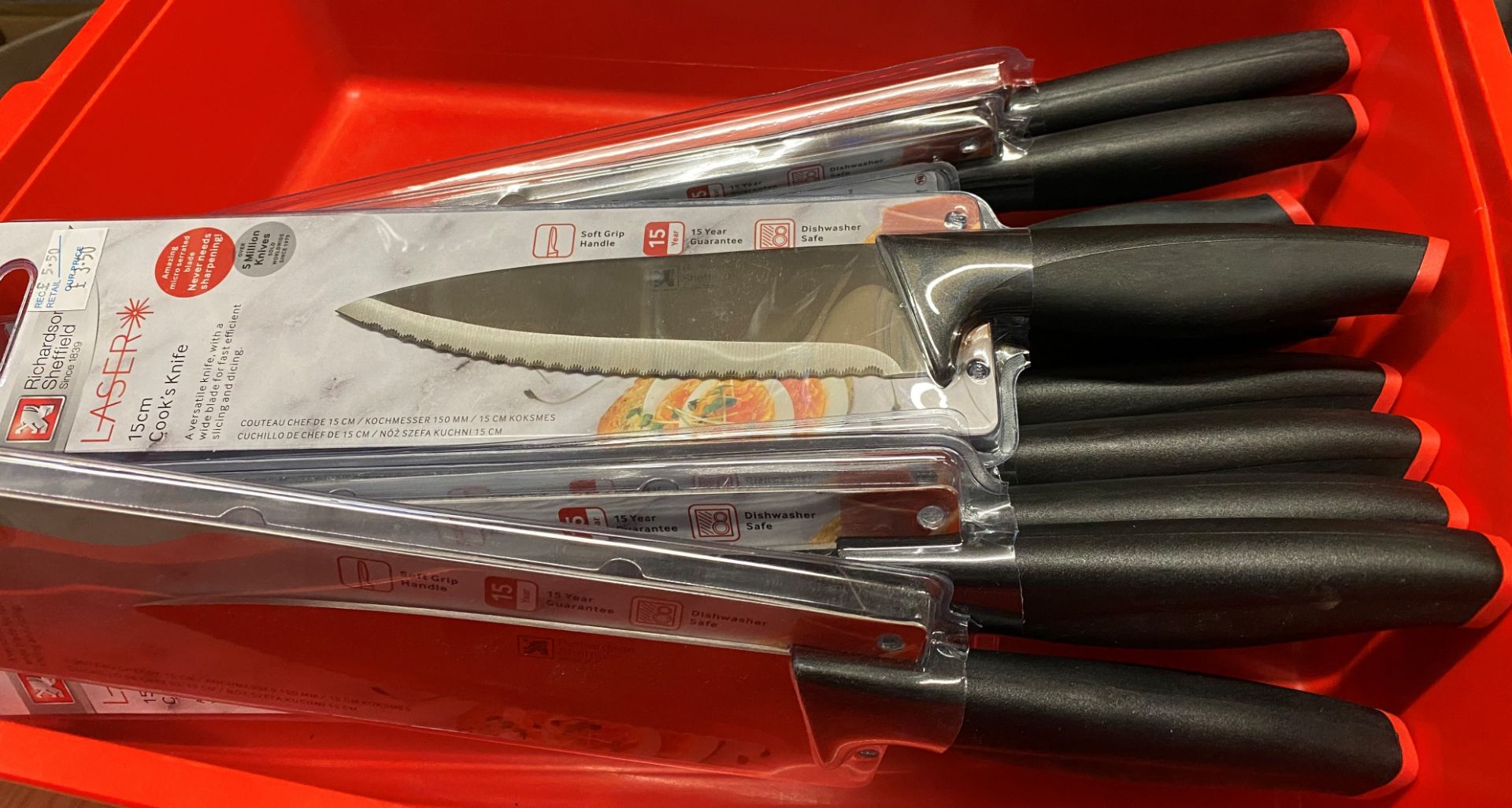 11x Laser 15cm cook's knives RRP £5.50 e