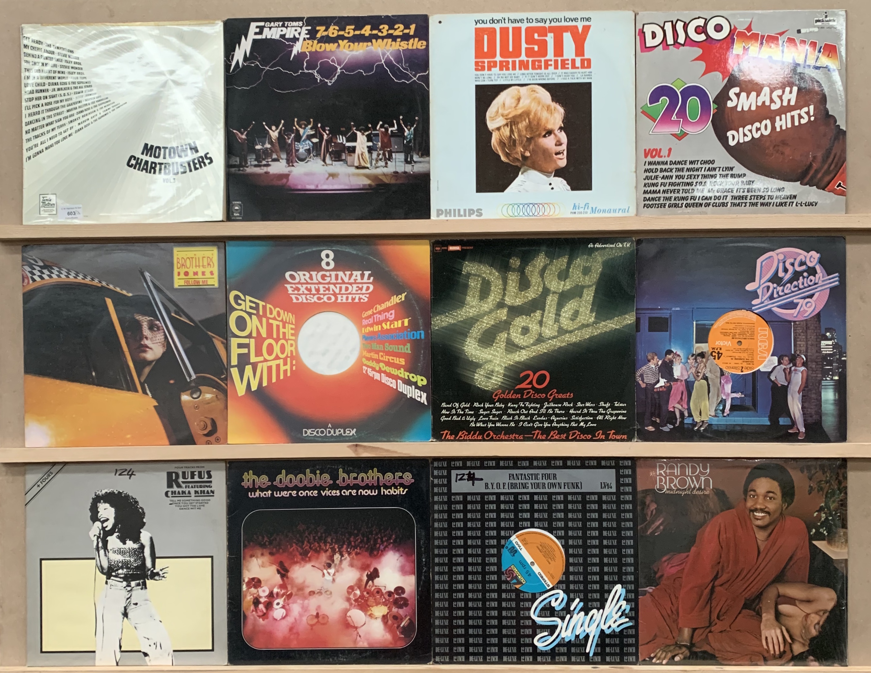 26 assorted LPs, 4 track records, 12" singles etc, Disco, Funk, Motown, and compilation,