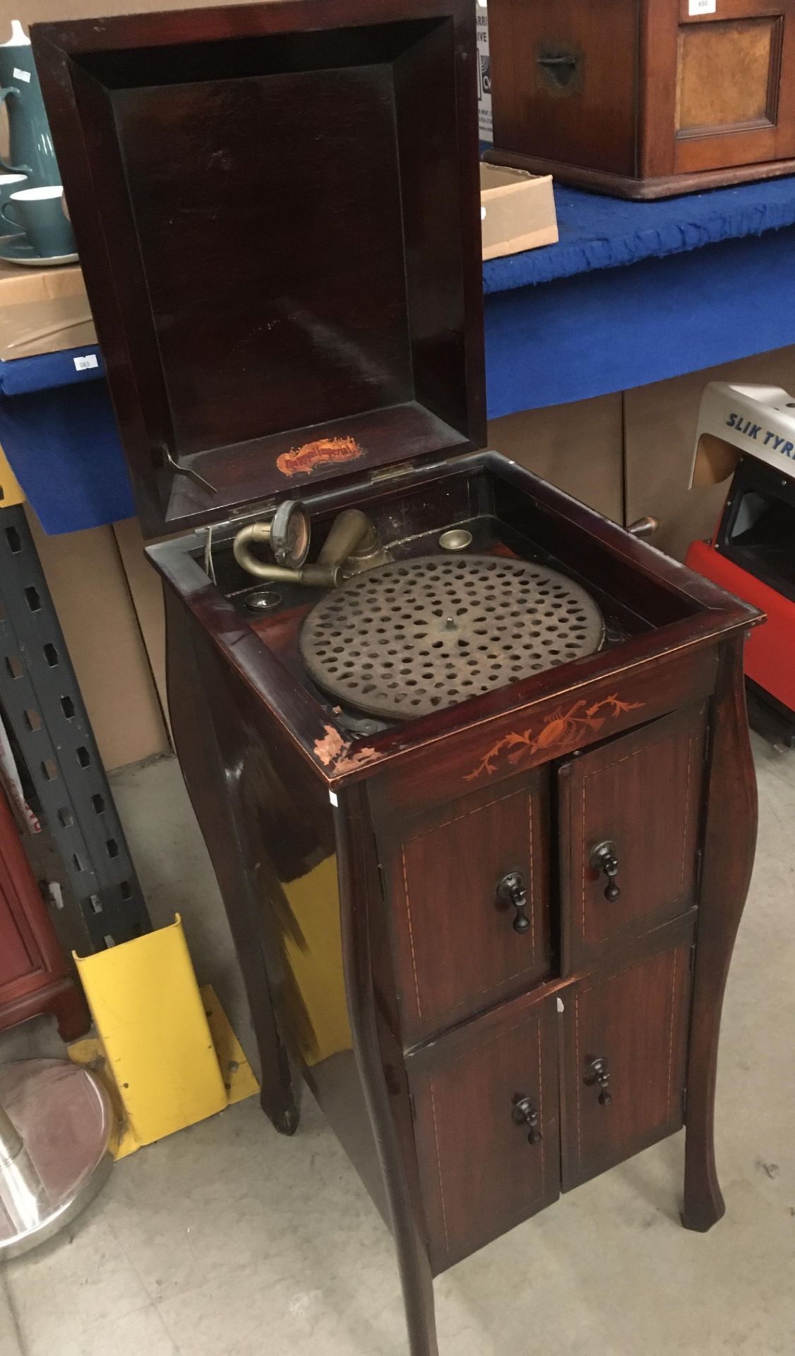 The Royal Imperial gramophone in a mahogany freestanding cabinet (as seen, - Image 4 of 4