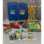 Contents to tray, games and toys, Sawyers View Master and six packs stereo pictures, Ludo,