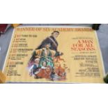A Quad paper film poster 30" x 110" for a Man for all seasons printed in England by Lonsdale and