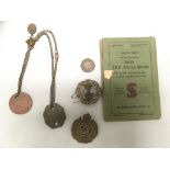 Royal Engineers and Prince of Wales Own Yorkshire Regiment badges, dog tags,