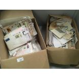 Contents to two boxes, a large quantity of stamped envelopes,