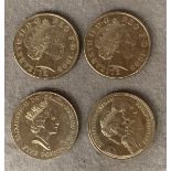 Four five pound coins, 50th anniversary of Prince Charles (two),