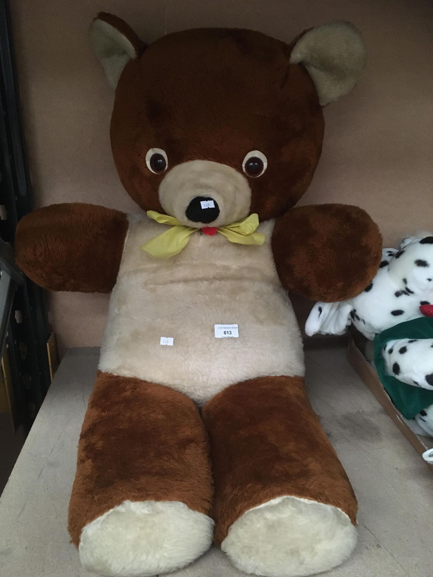 Large brown and beige soft toy bear 105cm long