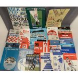 Contents to box - over 100 assorted football programmes,