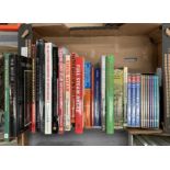 Contents to box, seventeen books on steam trains and railways,