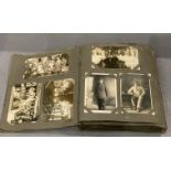 A postcard album containing postcards with military interest, military hospitals, nurses, soldiers,
