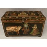 A fine painted box in the style of 18th/19th century North West Indian Rajasthan region,