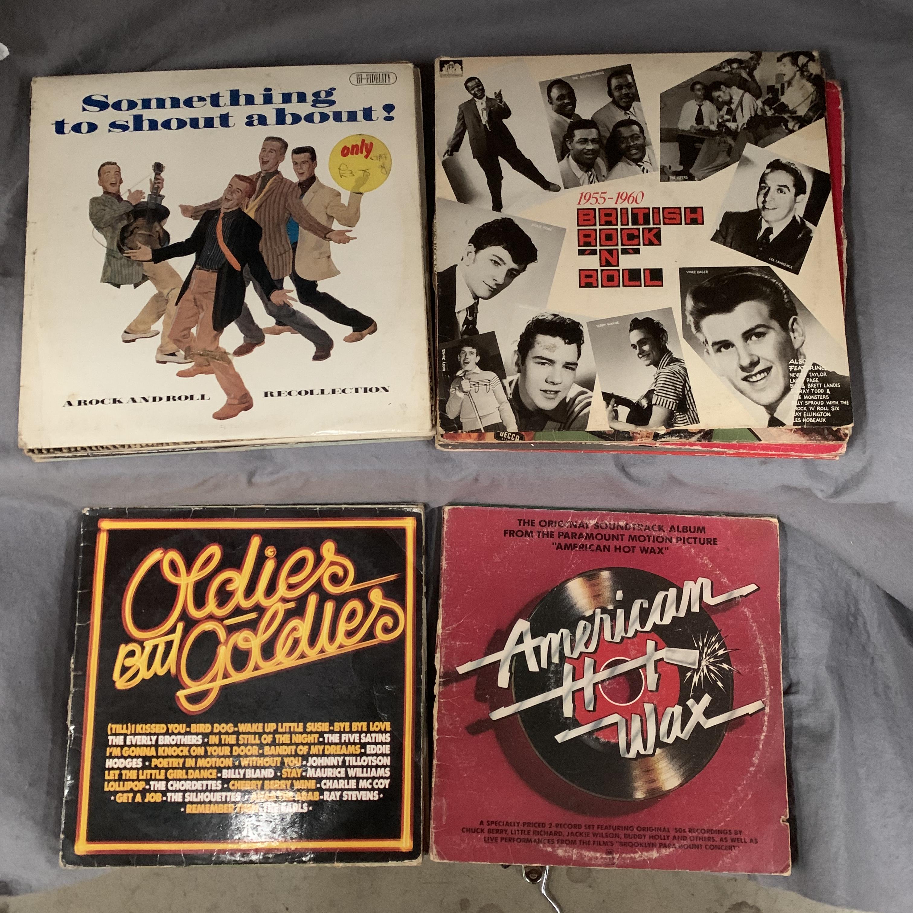Thirty-one assorted 12" vinyl LPs, mainly easy listening, Rockabilly, Jerry Lee Lewis, etc.