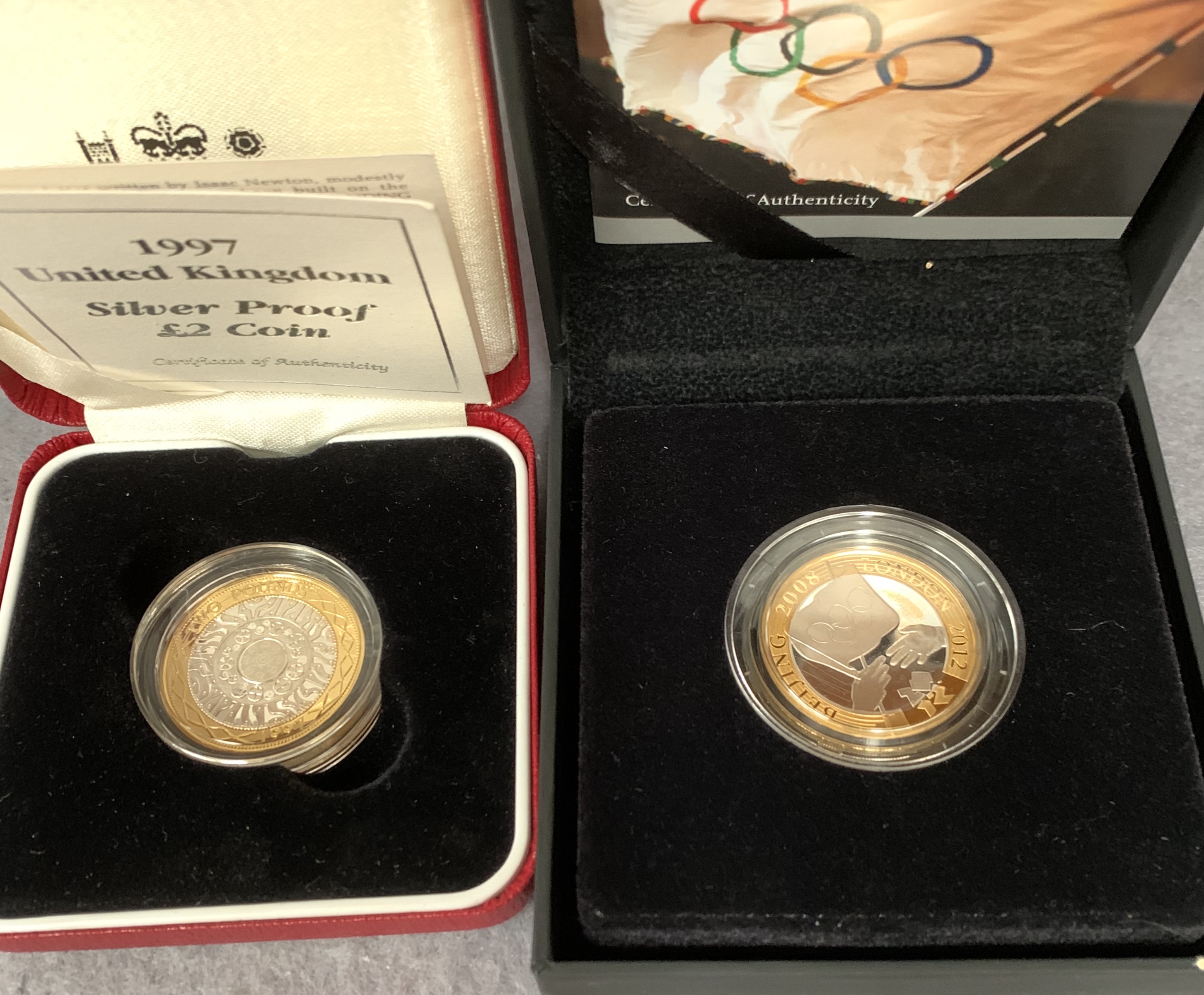A Royal Mint 2008 UK Olympic Games Handover Ceremony silver proof £2 coin in case complete with - Image 2 of 2